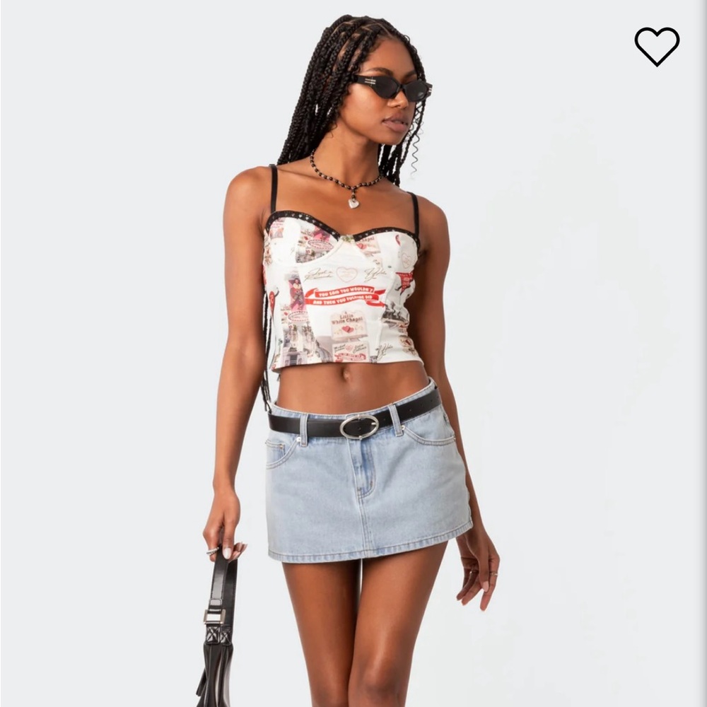 Edikted mini micro denim skirt